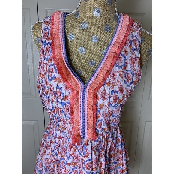 Vineyard Vines Floral Striped Pintuck Lot 2 Sleeveless Sz Small 4 Cotton Coastal - Picture 3 of 16